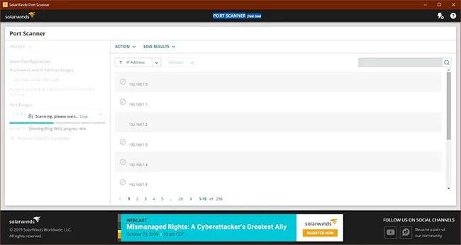 Máy quét cổng miễn phí SolarWinds