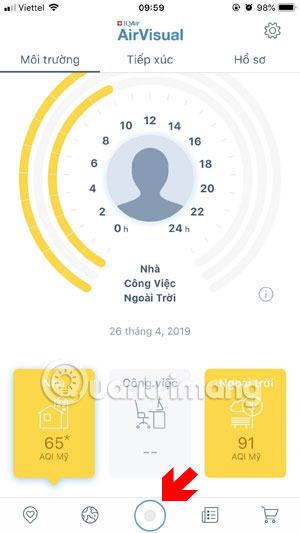 Hiển thị ô nhiễm hàng giờ trong không khí