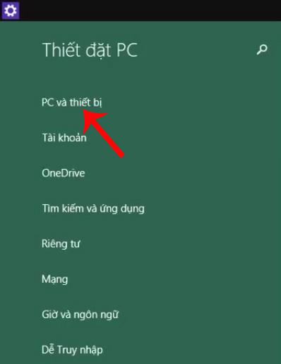 Nhấp để chọn PC và thiết bị