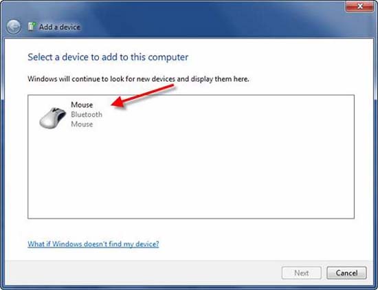 Tìm thiết bị Bluetooth mà bạn muốn kết nối với Windows 7
