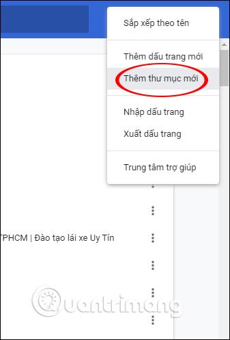 Tạo thư mục dấu trang 