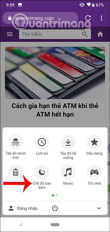 Bật chế độ ban đêm