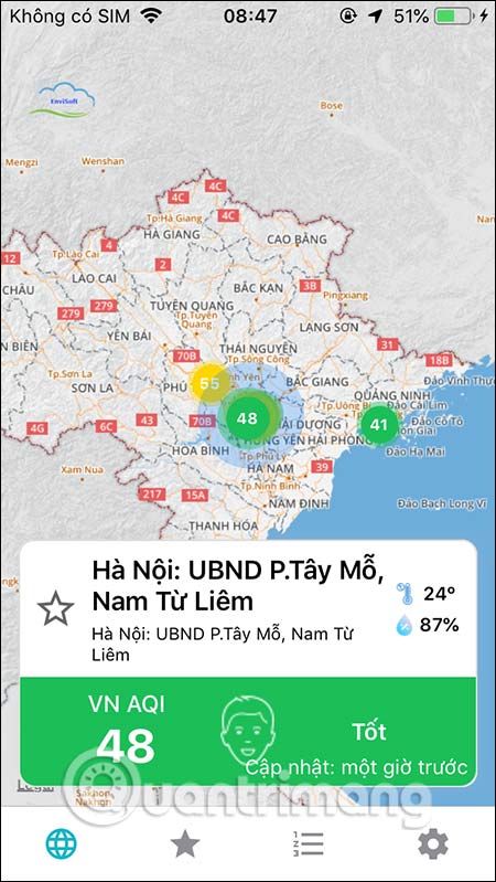Xem chỉ số không khí