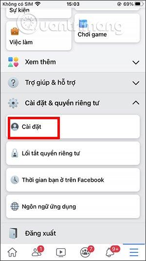 Cài đặt Facebook