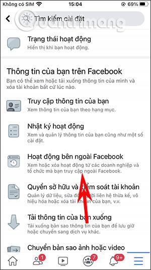 Hoạt động bên ngoài Facebook