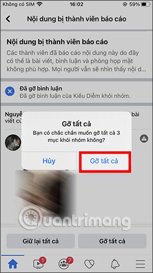 Xóa tất cả các bài đăng