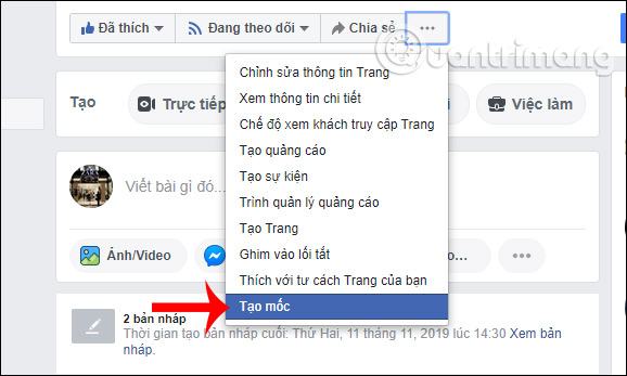 Tạo mốc 