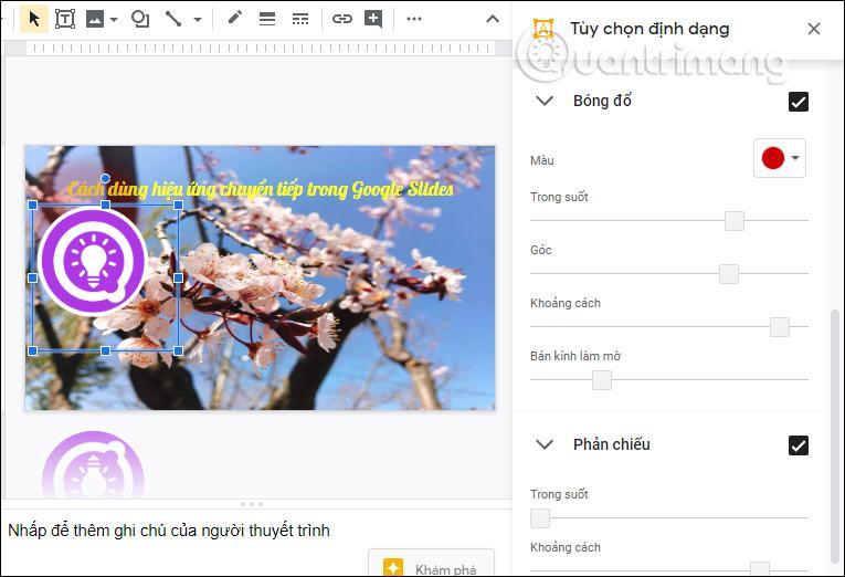 Chỉnh sửa hiệu ứng ảnh 