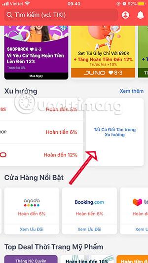 Hoàn lại tiền trên Sendo