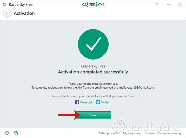 Kích hoạt tài khoản của bạn với Kaspersky Free