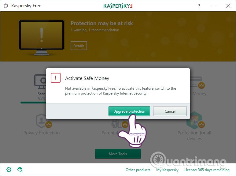 Cập nhật các tính năng của Kaspersky Free