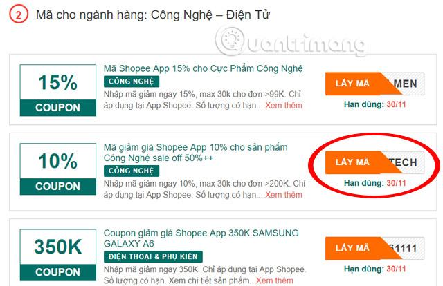 Mã giảm giá Shopee trên Khuyenmaiviet