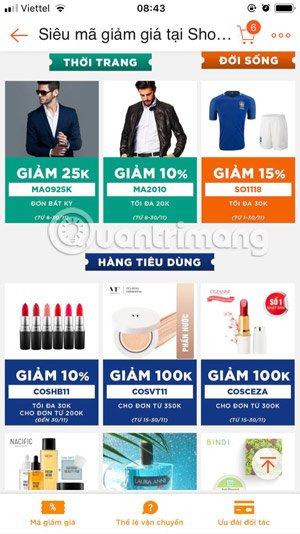 Mã giảm giá hàng tiêu dùng Shopee