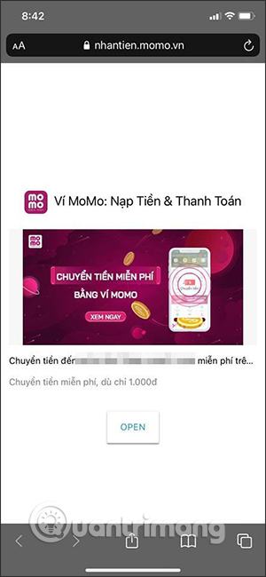 Liên kết nhận tiền