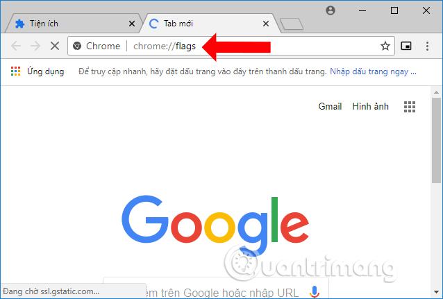 Truy cập Cờ của Chrome 