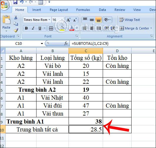 Tính toán trung bình lớn 