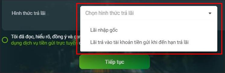 Gửi tiền trực tuyến 