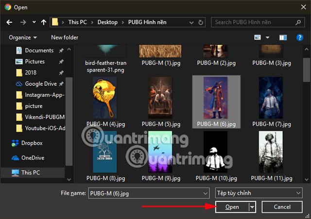 Chọn ảnh mà bạn muốn xóa phông