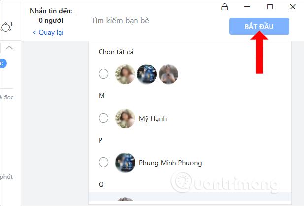 Chọn người gửi