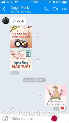 Giao thiệp 8/3 trên Zalo điện thoại 