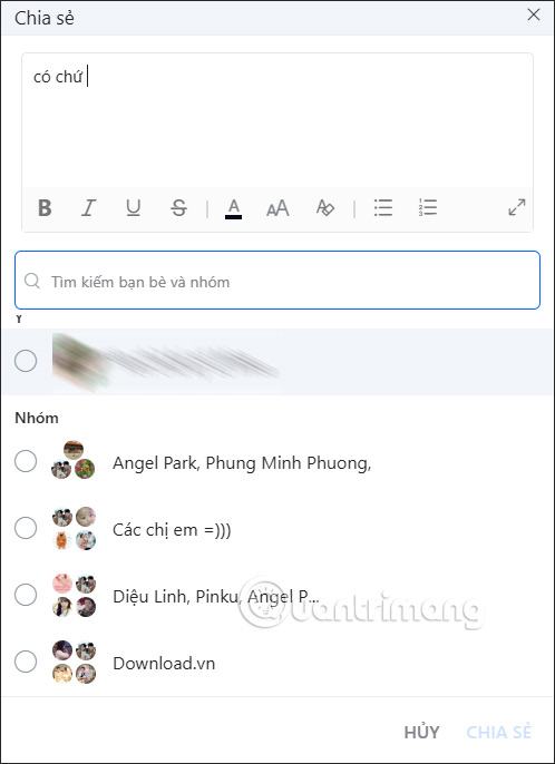 Chọn người để gửi 