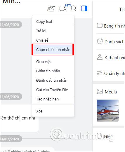 Chọn nhiều tin nhắn 