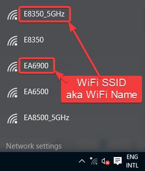 Tìm tên của SSID WiFi