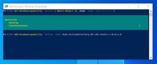 PowerShell bắt đầu cài đặt tính năng