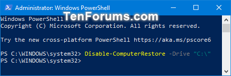 Tắt tính năng bảo vệ hệ thống cho các ổ đĩa trong PowerShell