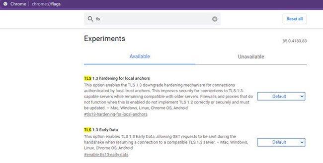 Bật TLS 1.3 trong trình duyệt Chrome