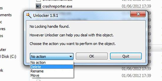 Xóa tệp bằng Unlocker 
