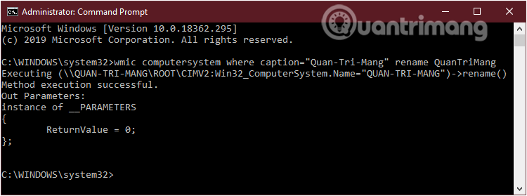 Đổi tên máy tính Windows 10 bằng dấu nhắc lệnh