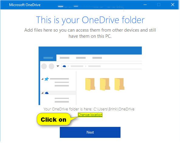 Thay đổi vị trí của thư mục OneDrive