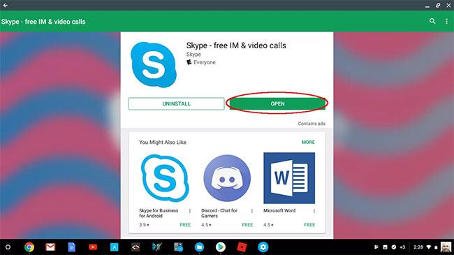 Skype trên Chromebook