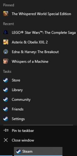 Ghim ứng dụng khách Steam vào khay hệ thống hoặc menu bắt đầu của Windows 10