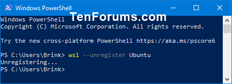 Tắt phân phối WSL bằng PowerShell