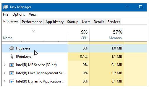 itype.exe là tệp cài đặt của IntelliType và cũng có thể được thực thi an toàn trên PC