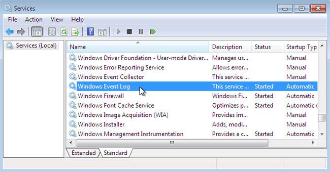 Tìm Dịch vụ Nhật ký Sự kiện của Windows