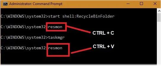 Sử dụng đồng thời CTRL + C / CTRL + V trong cửa sổ dòng lệnh