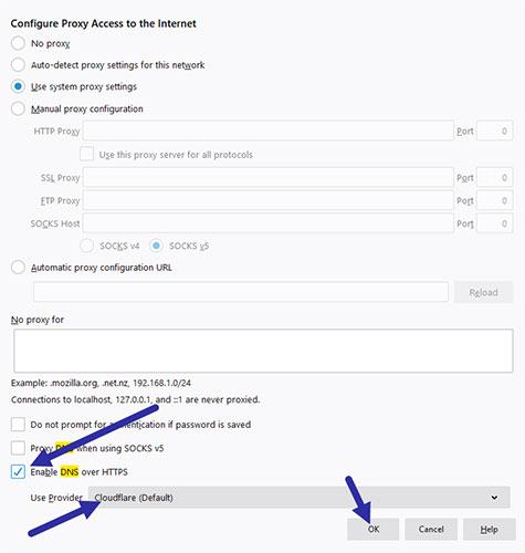 Bật DNS qua HTTPS trong Firefox