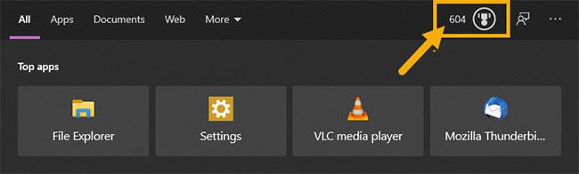Windows 10 hiển thị một huy hiệu nhỏ ở đầu menu Bắt đầu để khuyến khích người dùng tham gia Microsoft Rewards