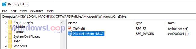 Nhấp đúp vào giá trị "DisableFileSyncNGSC"