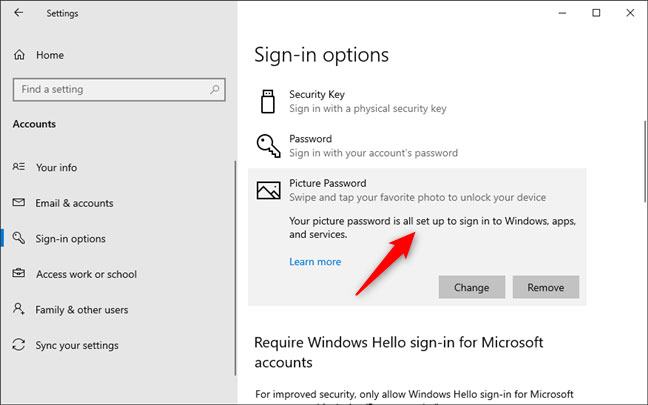 Windows 10 bây giờ cũng sẽ cho bạn biết rằng mật khẩu hình ảnh đã được tạo