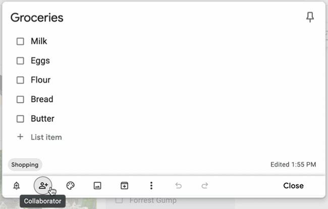 Bạn có thể cộng tác với những người khác bằng Google Keep