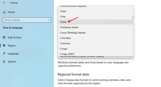 Bạn cần thay đổi khu vực thành Trung Quốc