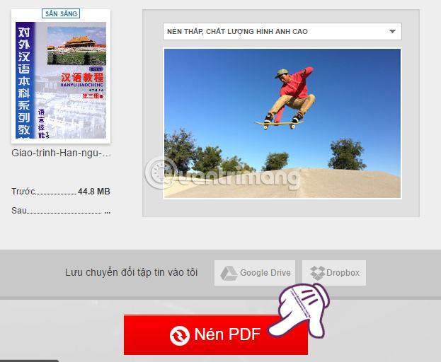 Giảm kích thước tệp PDF trong Convertio