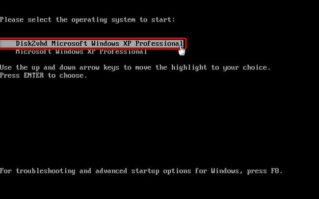 Chọn Disk2VHD Microsoft Windows XP Professional