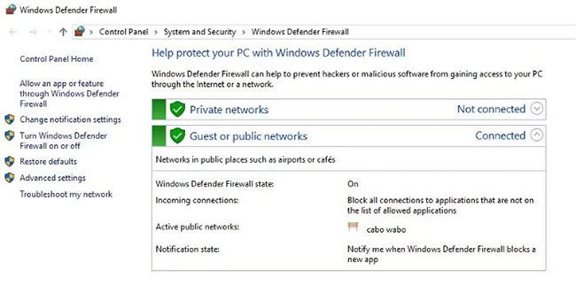 Bạn có thể thử kích hoạt Tường lửa của Windows