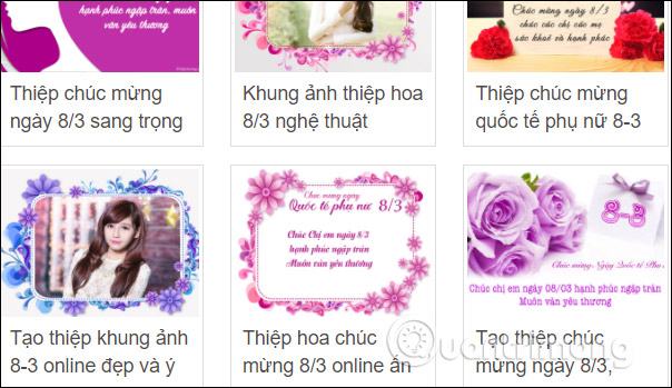 Chọn khung thiệp 8/3 