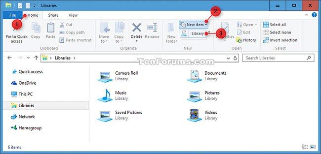 Trên ruy-băng, bấm Mục mới và chọn Thư viện